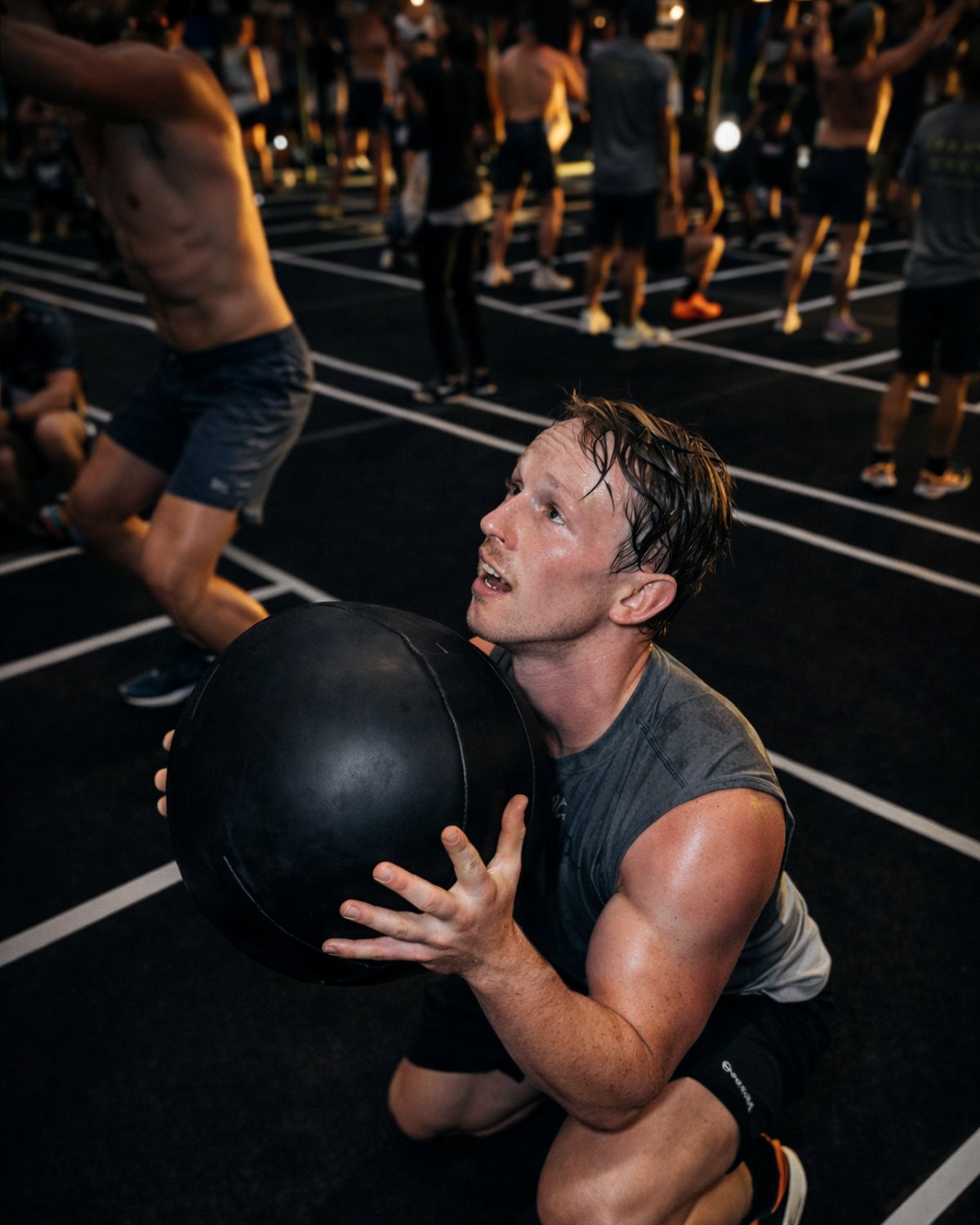 Eaden Project athlete doing HYROX wall balls